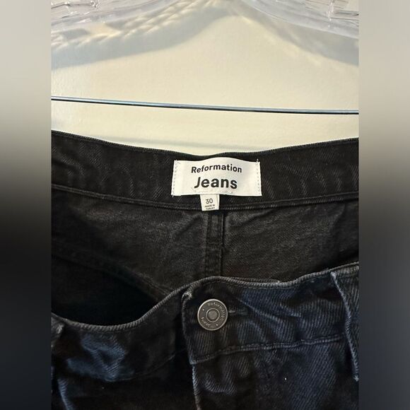 Reformation Val 90s Mid Rise Straight Jeans Black 30 - Picture 6 of 10